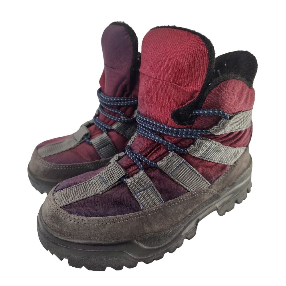 Vintage L.L bean Gray burgundy boots womens sz 7